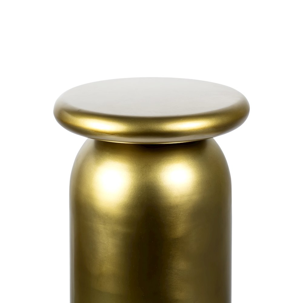 Miles Mid-Century Modern Metal Sleek Cylinder Drink Table. Picture 3