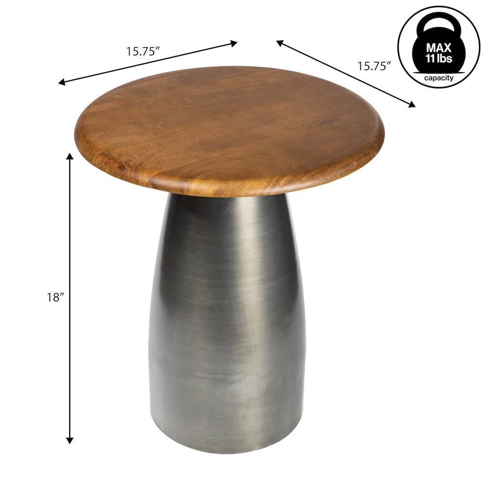 Otto 18" Modern Round End Table. Picture 4