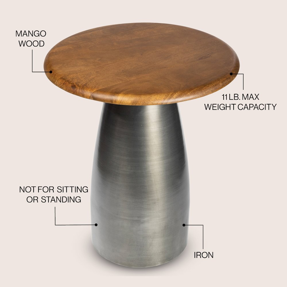 Otto 18" Modern Round End Table. Picture 3