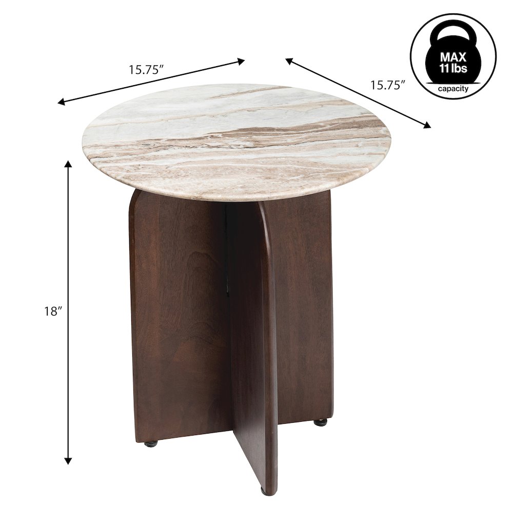 Naomi 18" Mid-Century Round End Table. Picture 4
