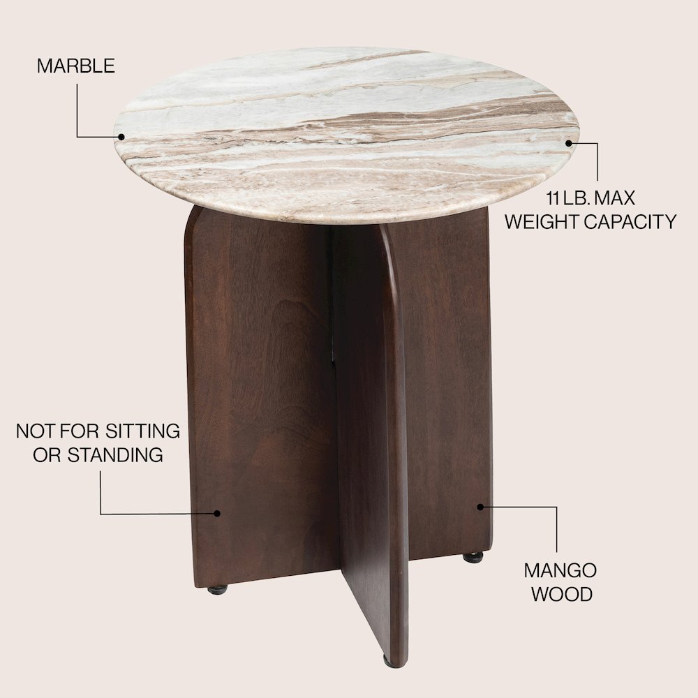 Naomi 18" Mid-Century Round End Table. Picture 3