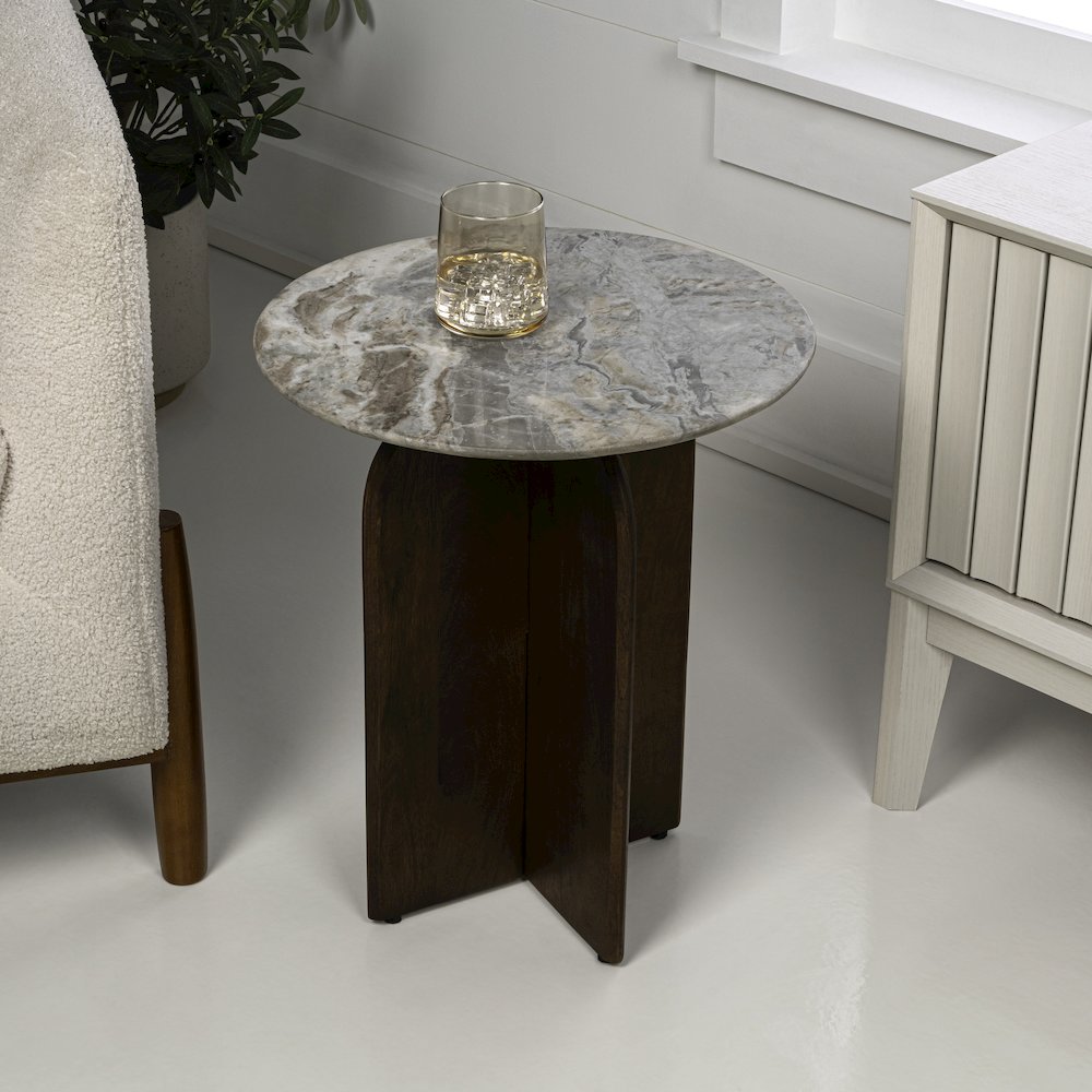 Naomi 18" Mid-Century Round End Table. Picture 2