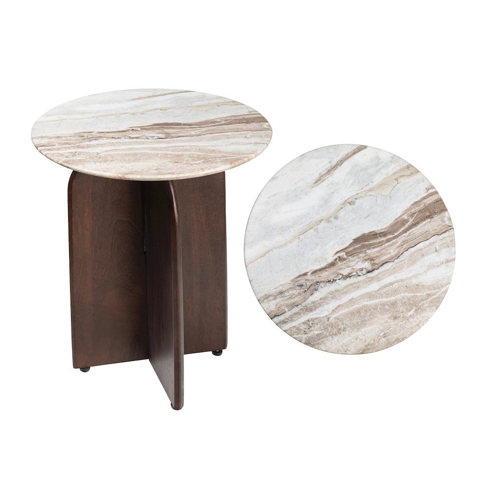 Naomi 18" Mid-Century Round End Table. Picture 1