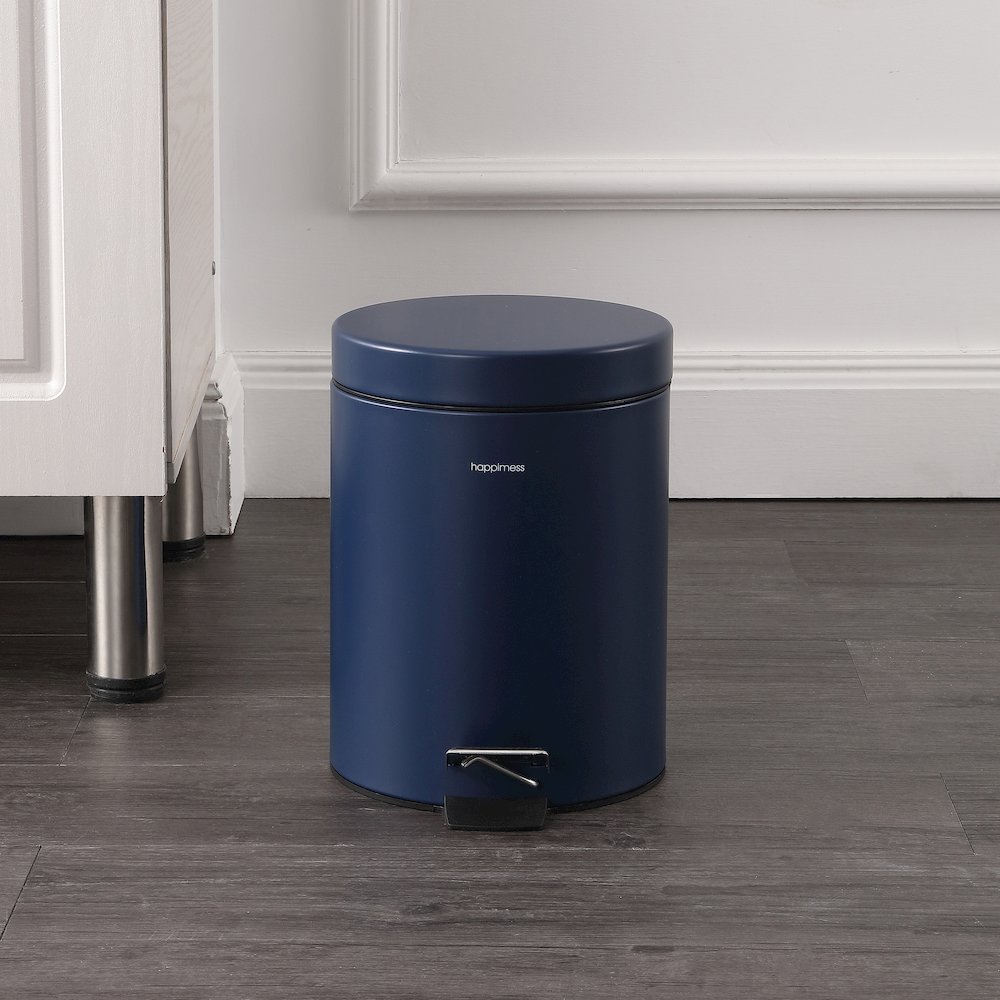 Oscar 8-Gallon Step-Open Trash Can with FREE Mini Trash Can, Denim Blue. Picture 3