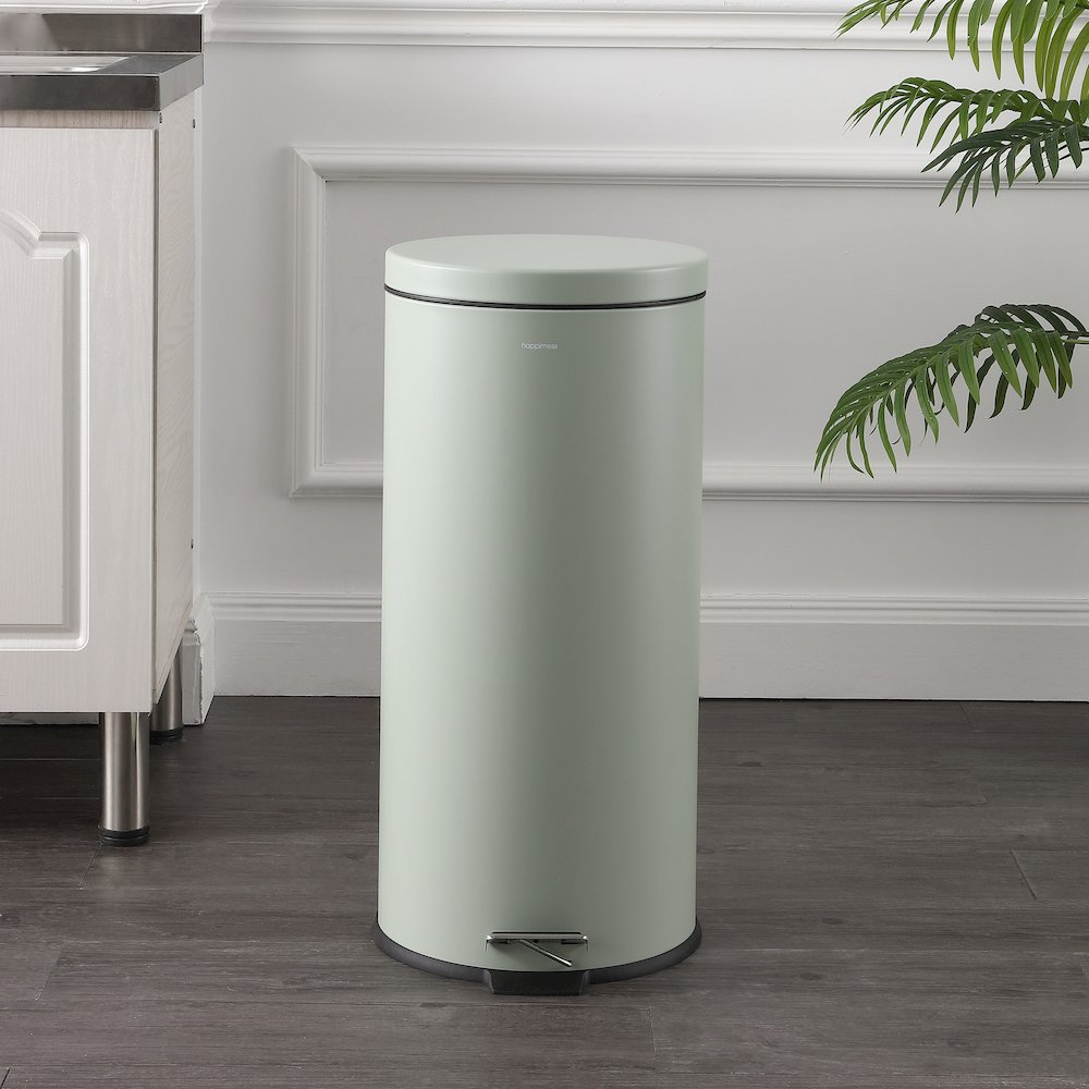 Oscar 8-Gallon Step-Open Trash Can with FREE Mini Trash Can, Pistachio Gelato. Picture 2