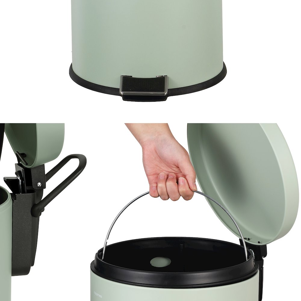 Oscar 8-Gallon Step-Open Trash Can with FREE Mini Trash Can, Pistachio Gelato. Picture 5