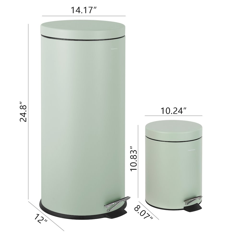 Oscar 8-Gallon Step-Open Trash Can with FREE Mini Trash Can, Pistachio Gelato. Picture 4