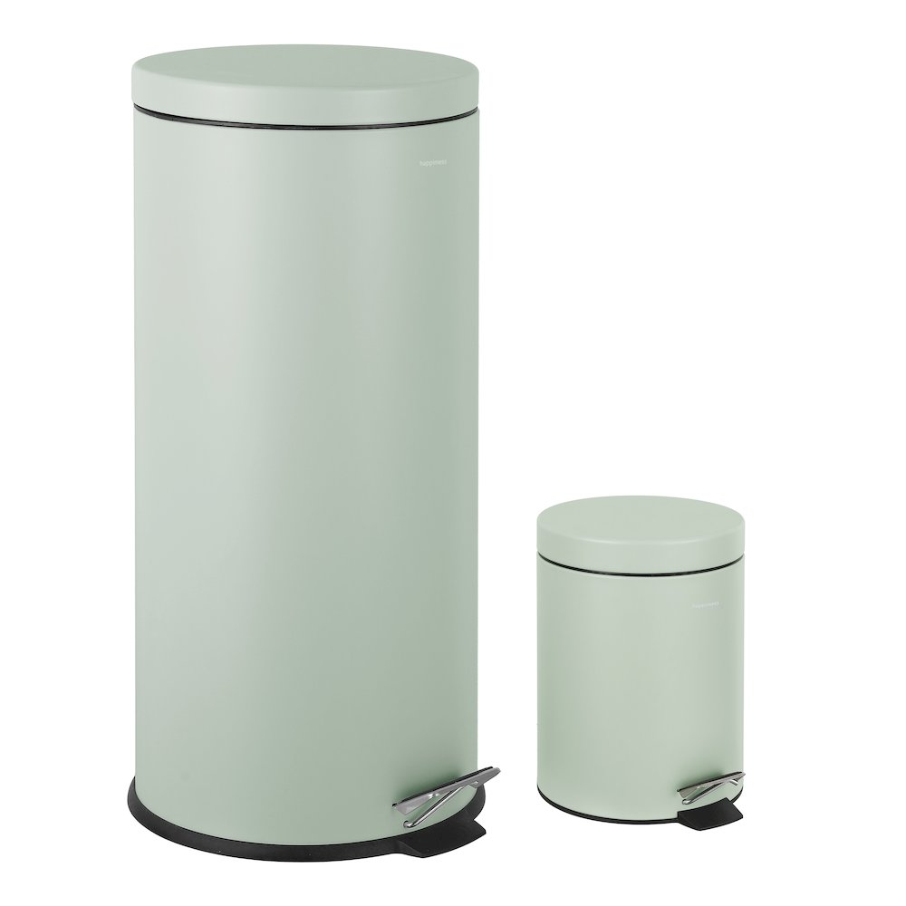 Oscar 8-Gallon Step-Open Trash Can with FREE Mini Trash Can, Pistachio Gelato. Picture 1