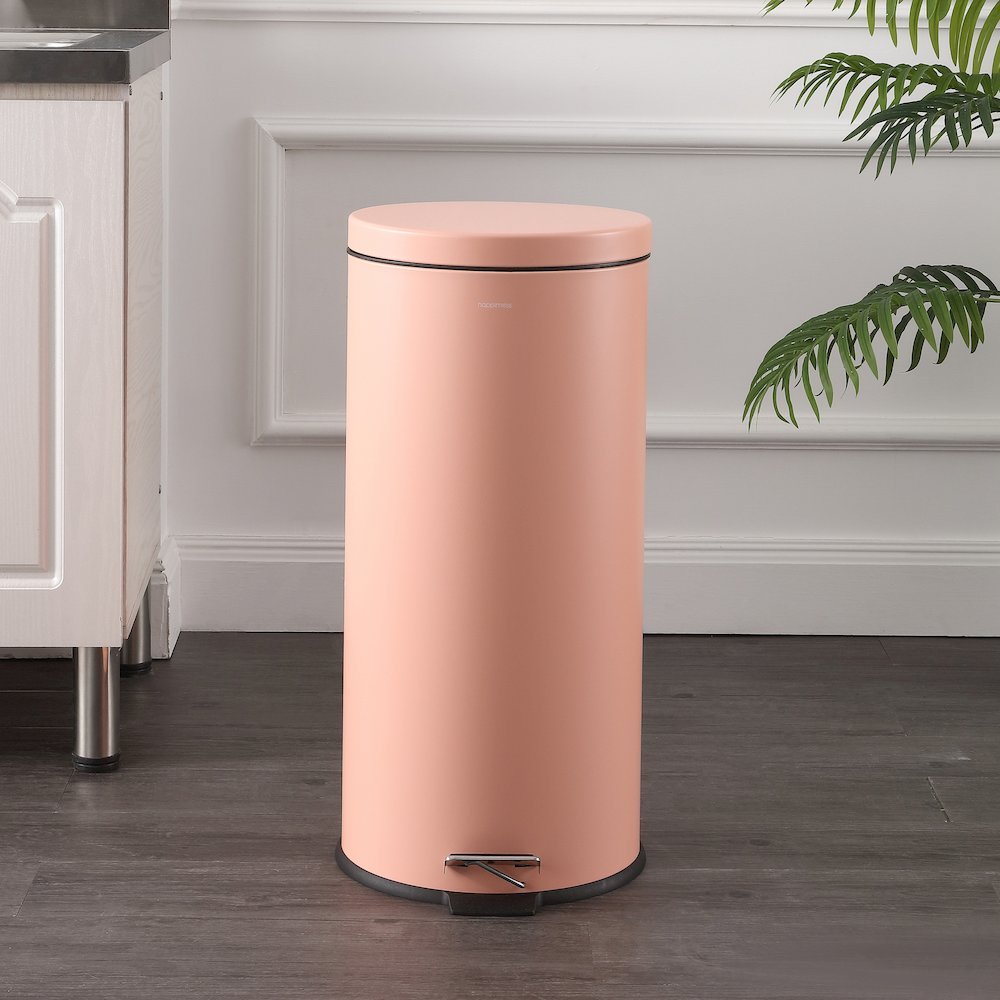Oscar 8-Gallon Step-Open Trash Can with FREE Mini Trash Can, Flamingo Pink. Picture 2