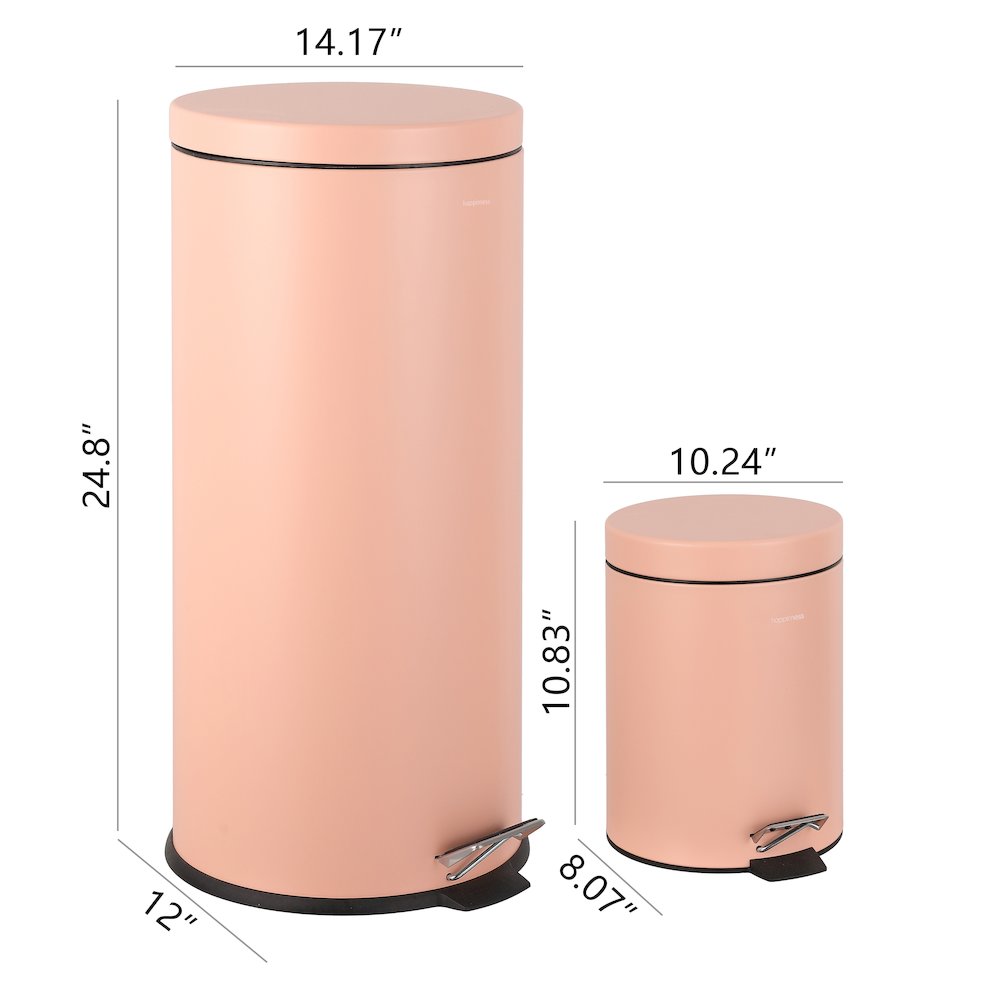 Oscar 8-Gallon Step-Open Trash Can with FREE Mini Trash Can, Flamingo Pink. Picture 4
