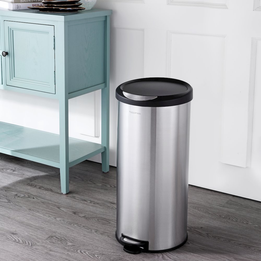 Oscar Round Step-Open Trash Can With Mini Trash Can. Picture 1