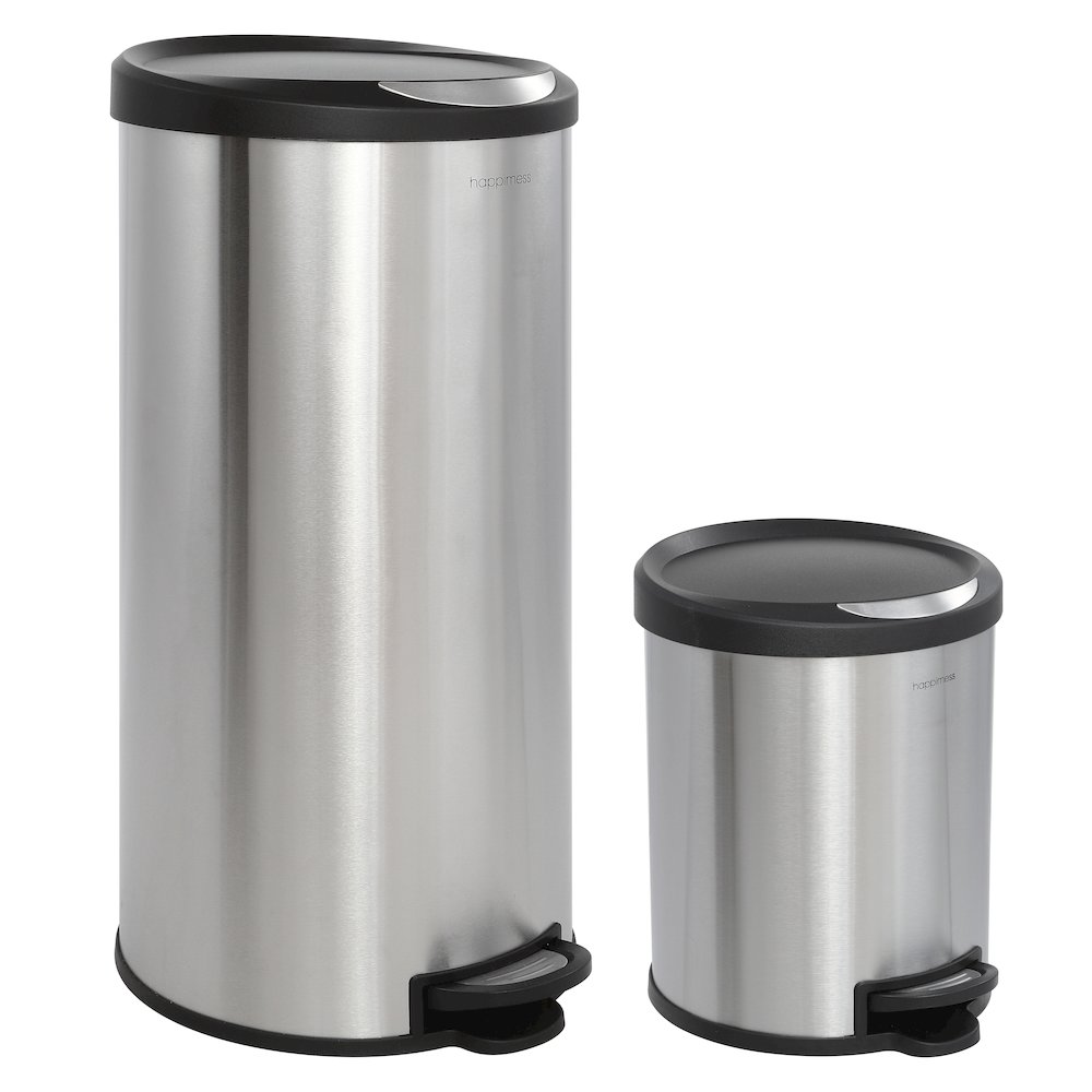 Oscar Round Step-Open Trash Can With Mini Trash Can. Picture 3