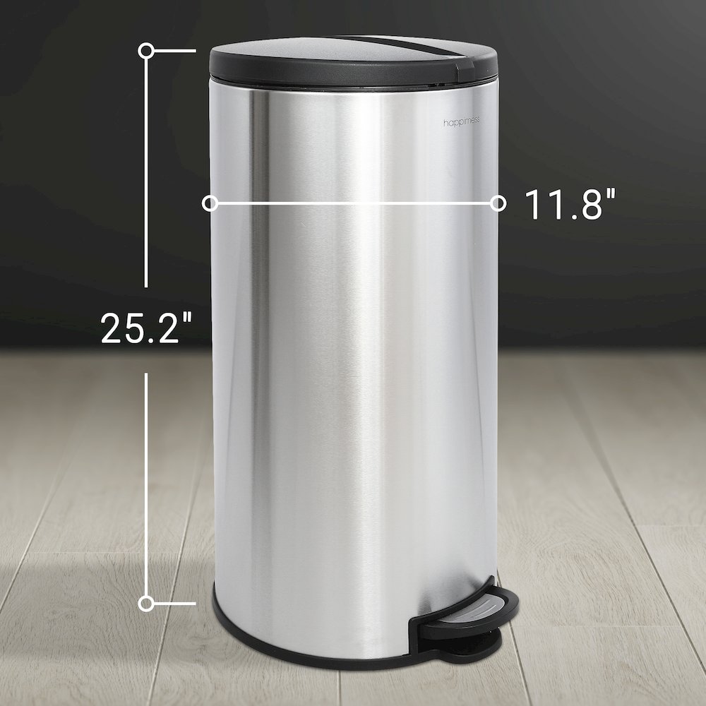 Oscar Round Step-Open Trash Can With Mini Trash Can. Picture 13