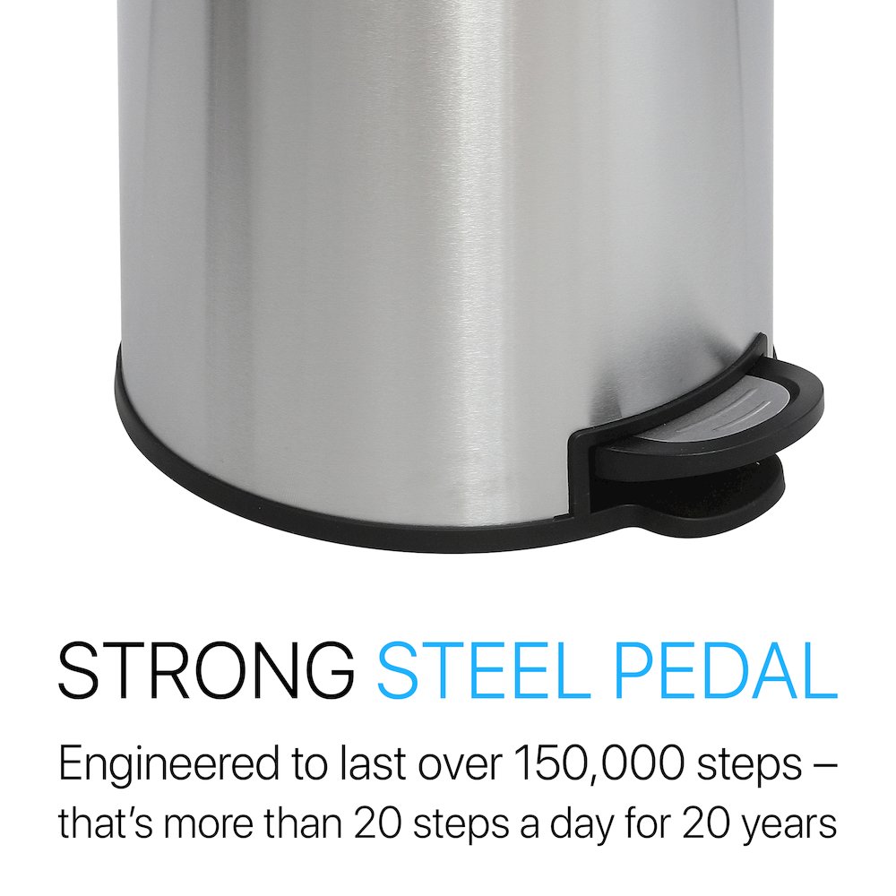 Oscar Round Step-Open Trash Can With Mini Trash Can. Picture 9