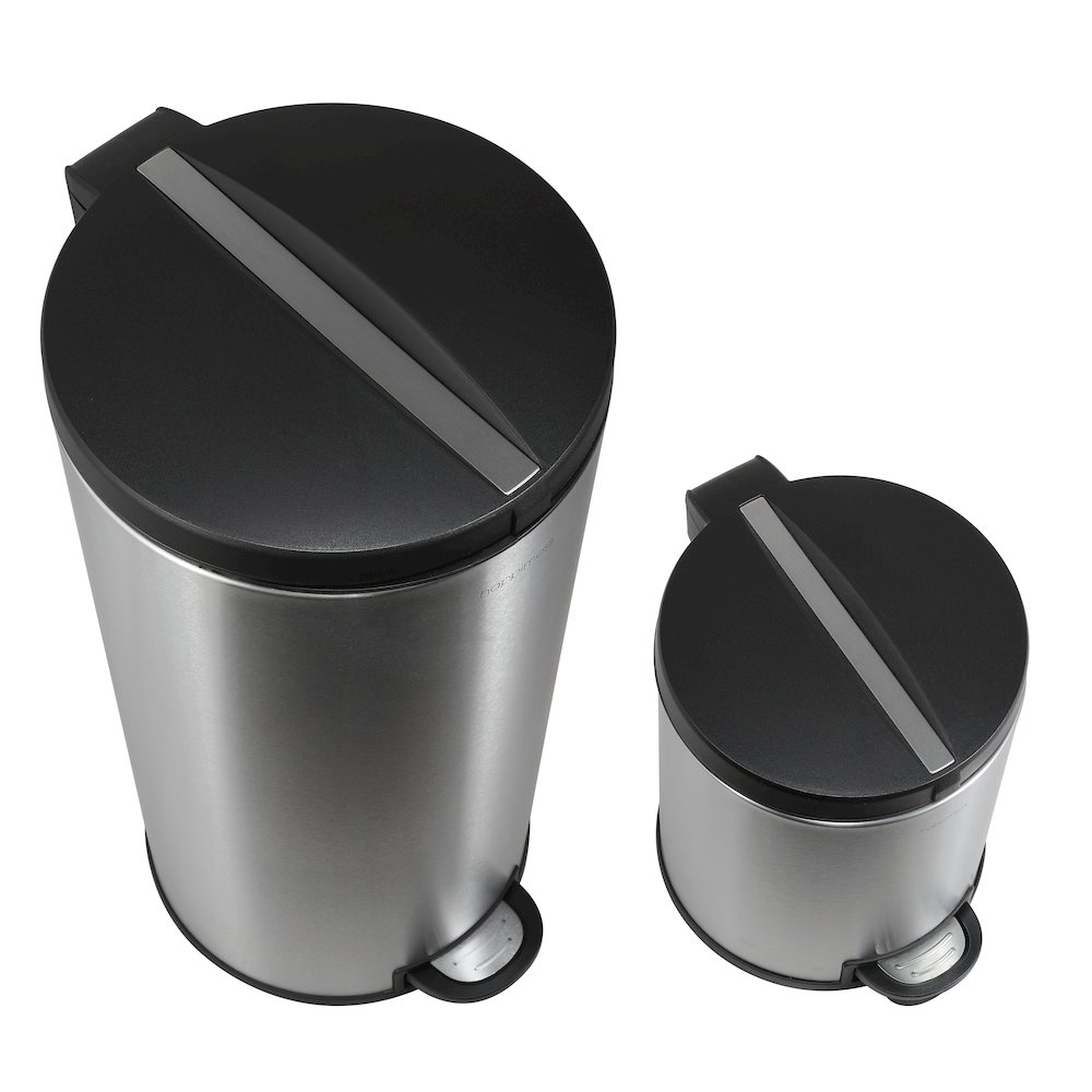 Oscar Round Step-Open Trash Can With Mini Trash Can. Picture 4