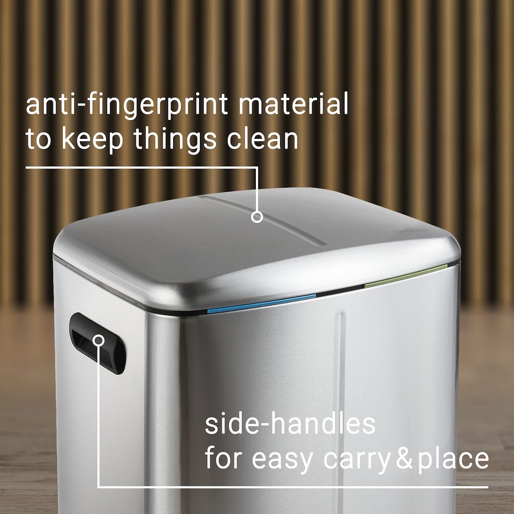 Marco Rectangular Double Bucket Trash Can With Soft-Close Lid. Picture 10