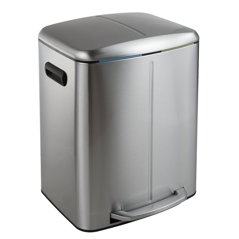 Marco Rectangular Double Bucket Trash Can With Soft-Close Lid. Picture 2