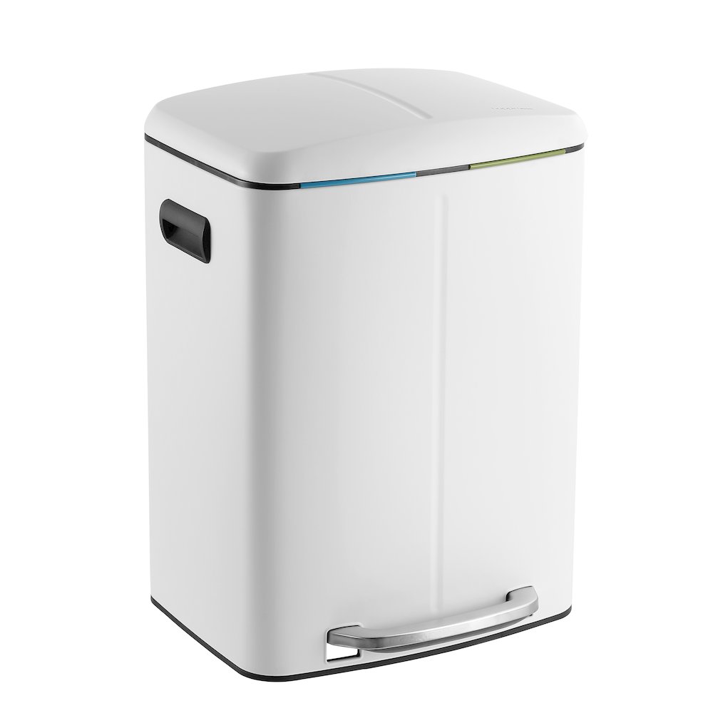 Marco Rectangular Double Bucket Trash Can With Soft-Close Lid. Picture 2