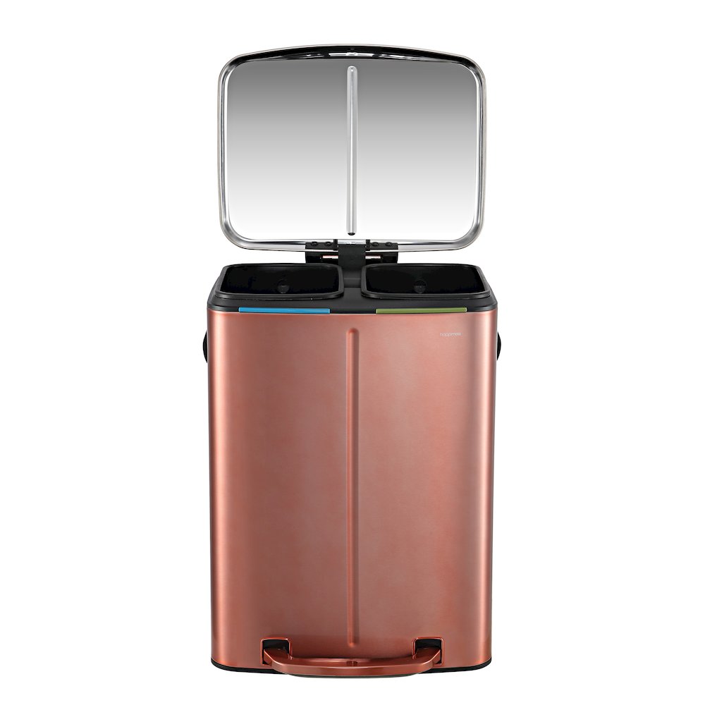 Marco Rectangular Double Bucket Trash Can With Soft-Close Lid. Picture 3