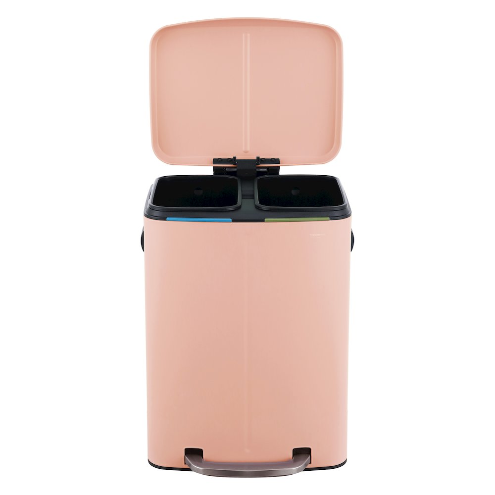 Marco Rectangular Double Bucket Trash Can with Soft-Close Lid. Picture 1