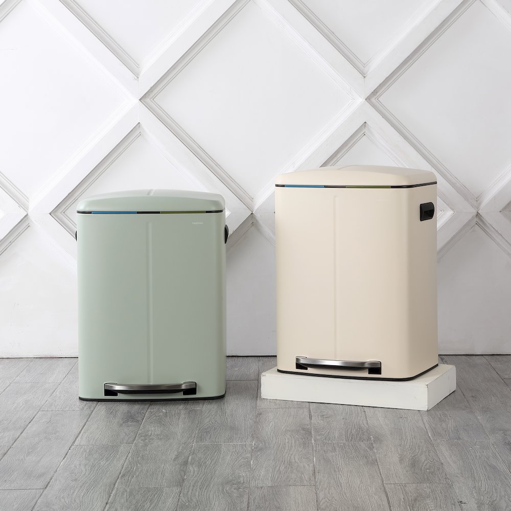 Marco Rectangular Double Bucket Trash Can With Soft-Close Lid. Picture 5