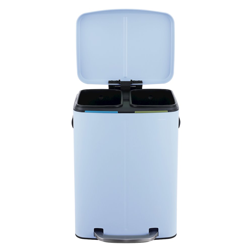 Marco Rectangular Double Bucket Trash Can with Soft-Close Lid. Picture 1