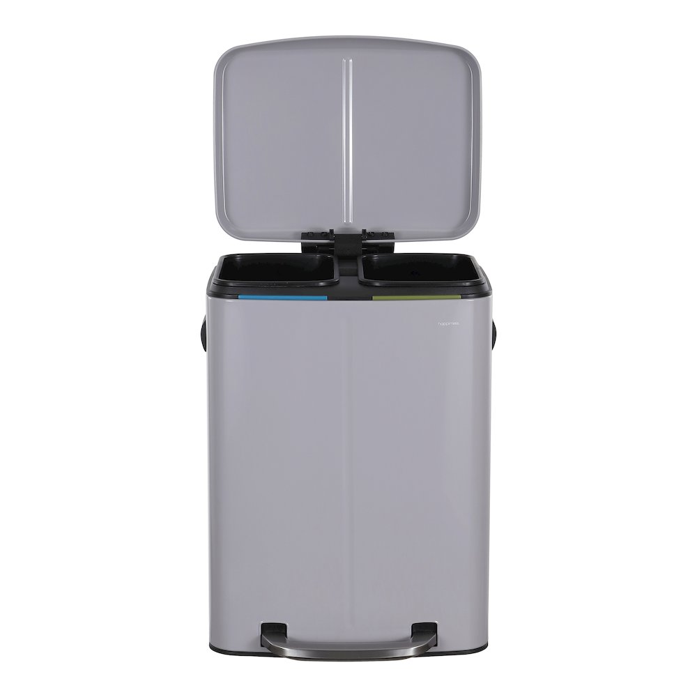 Marco Rectangular Double Bucket Trash Can with Soft-Close Lid. Picture 1