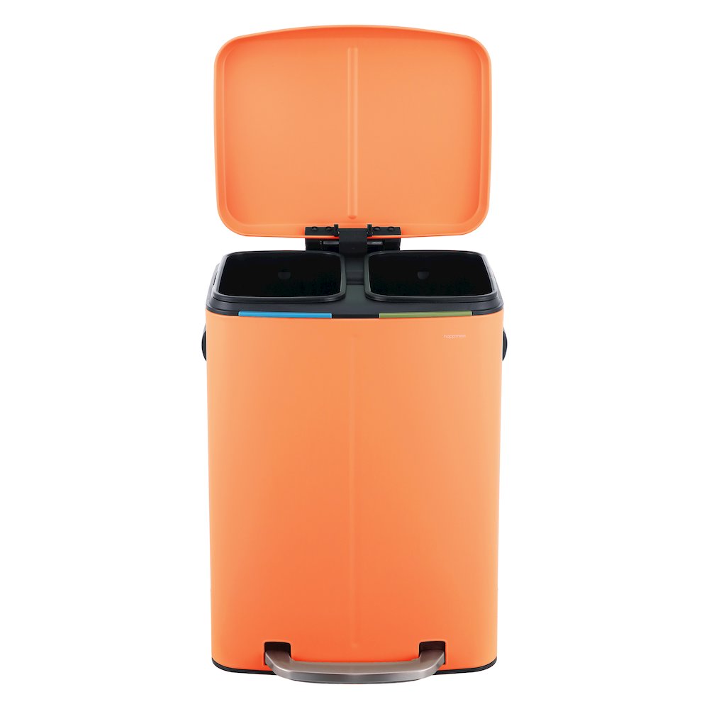 Marco Rectangular Double Bucket Trash Can with Soft-Close Lid. Picture 1