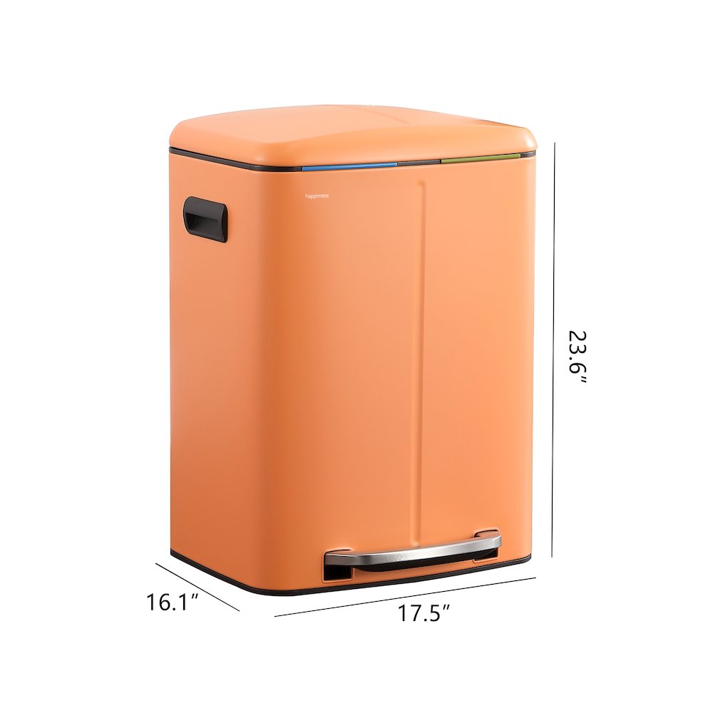 Marco Rectangular Double Bucket Trash Can with Soft-Close Lid. Picture 4