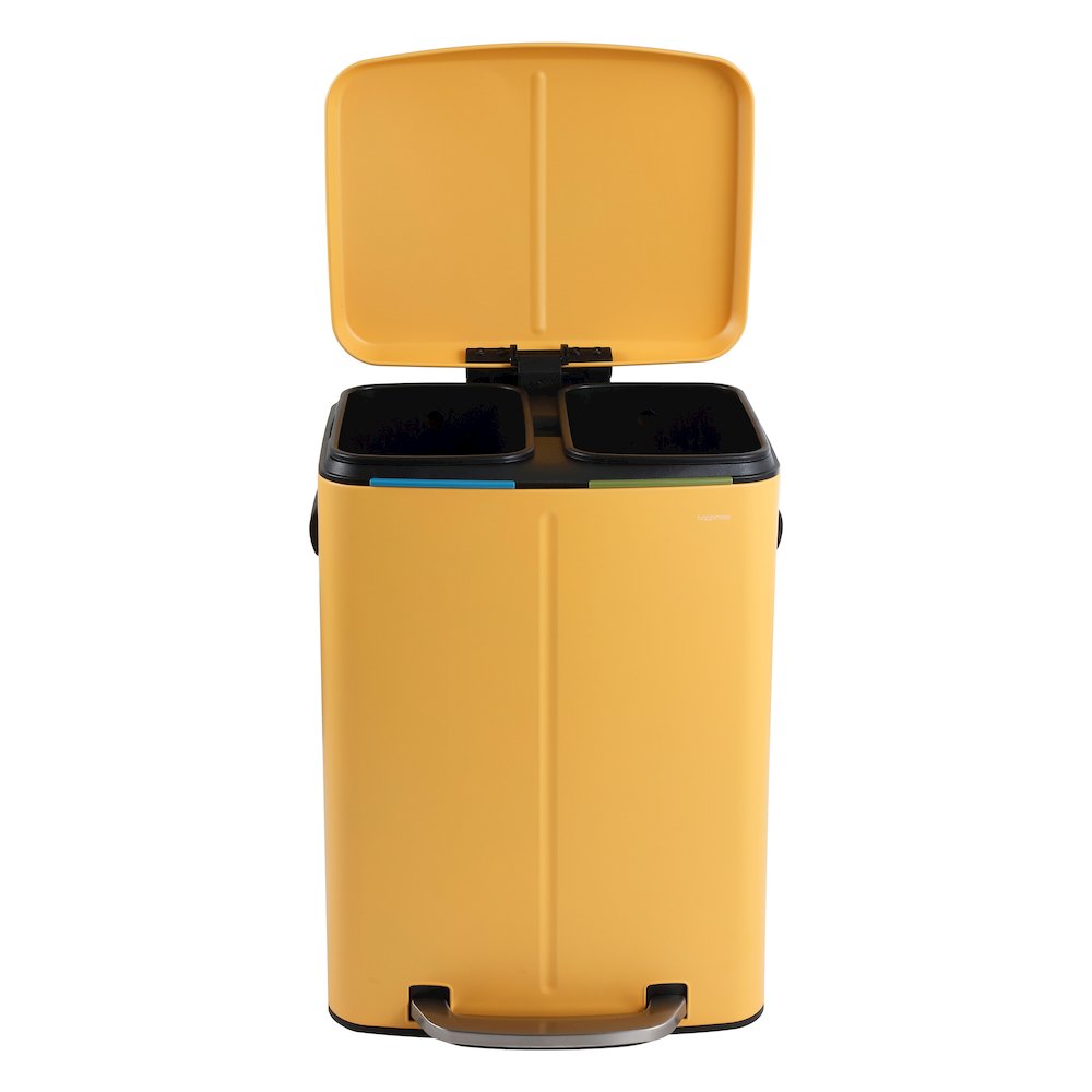 Marco Rectangular Double Bucket Trash Can with Soft-Close Lid. Picture 3