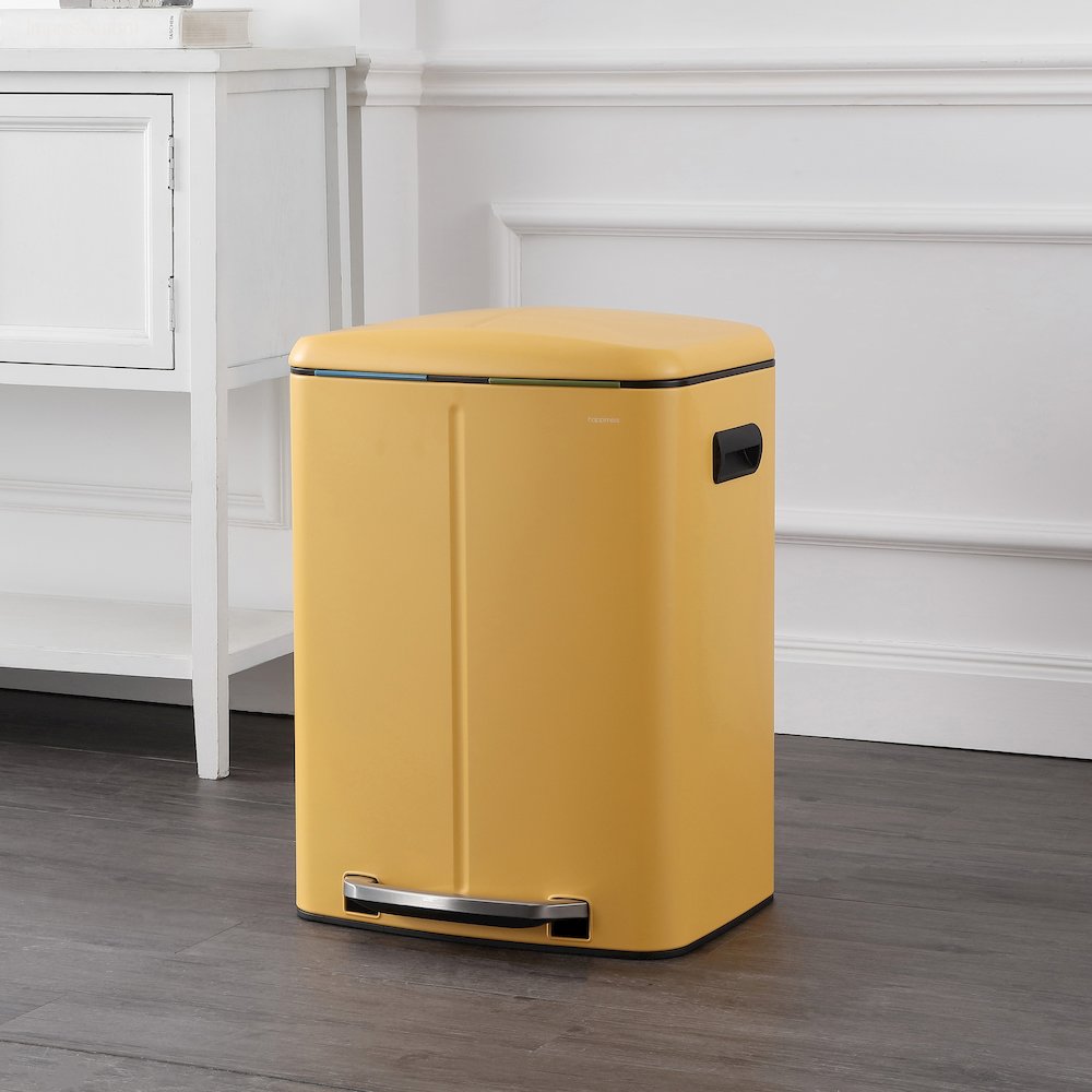 Marco Rectangular Double Bucket Trash Can with Soft-Close Lid. Picture 2