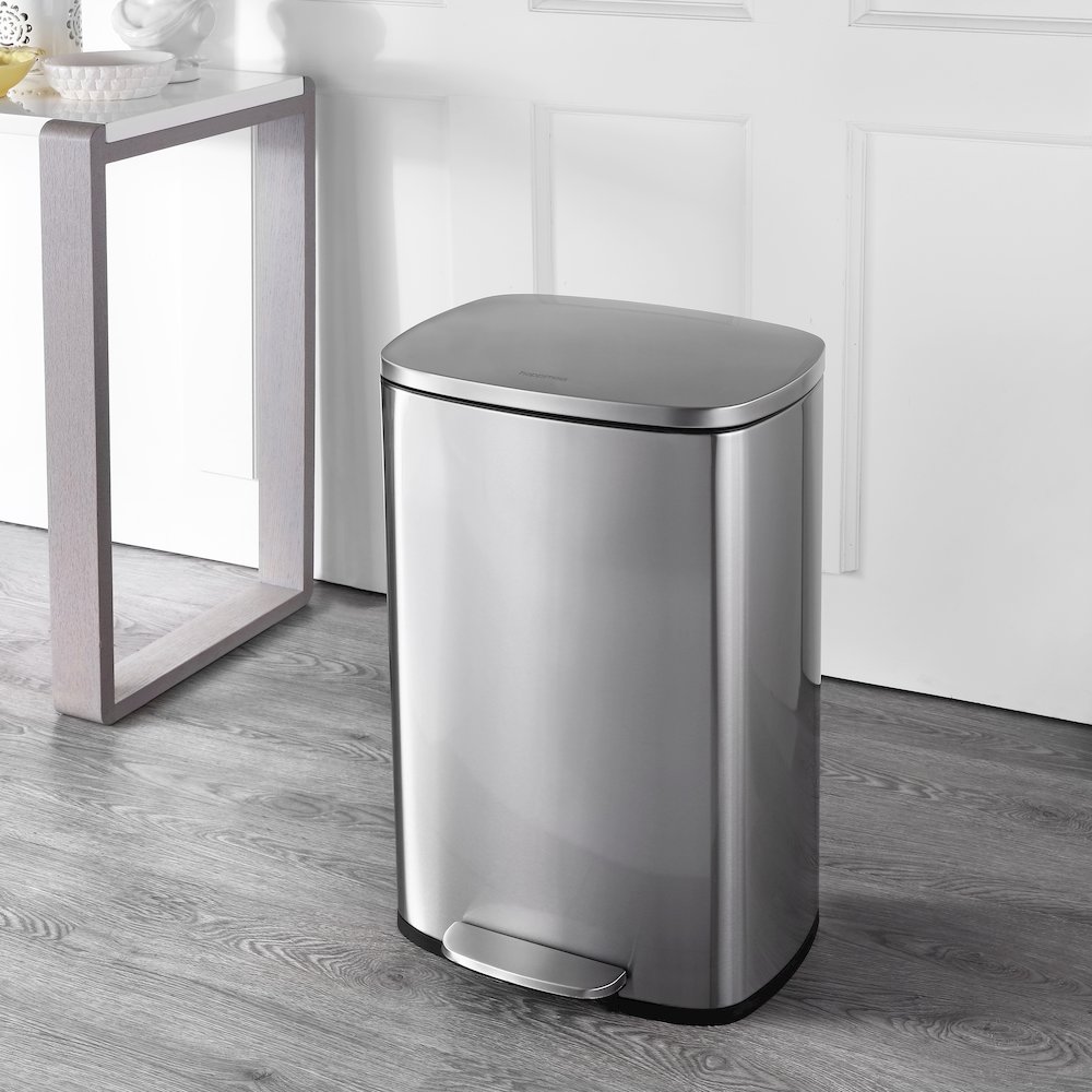 Connor Rectangular Trash Can With Soft-Close Lid And Mini Trash Can. Picture 1