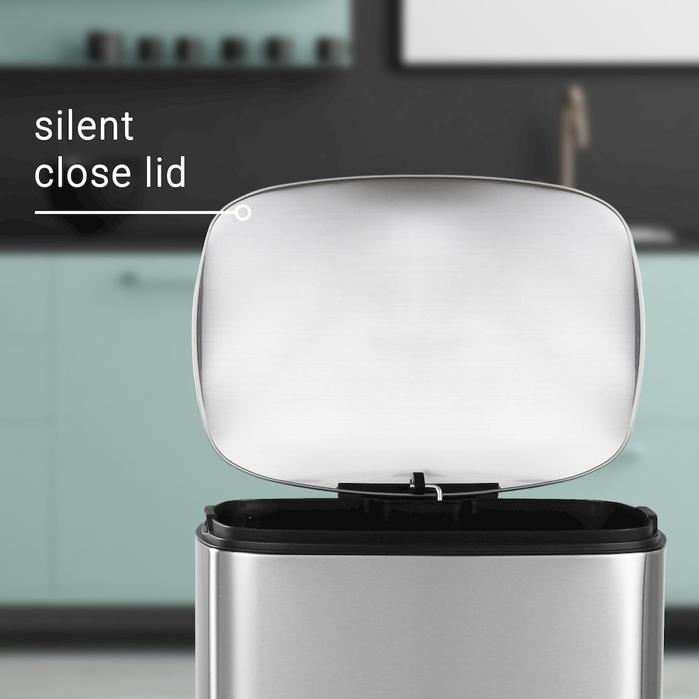 Connor Rectangular Trash Can With Soft-Close Lid And Mini Trash Can. Picture 10