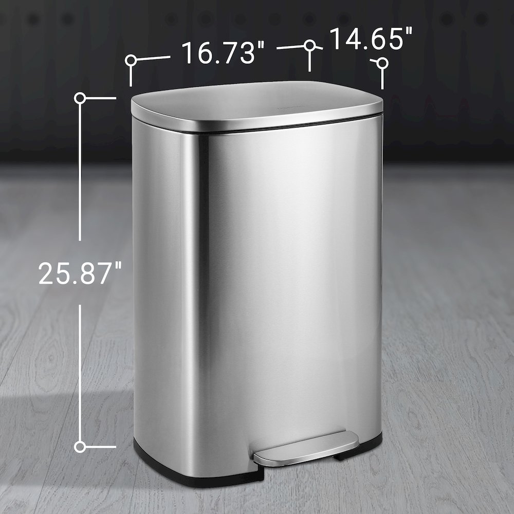 Connor Rectangular Trash Can With Soft-Close Lid And Mini Trash Can. Picture 12