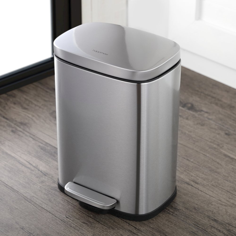 Connor Rectangular Trash Can With Soft-Close Lid And Mini Trash Can. Picture 2