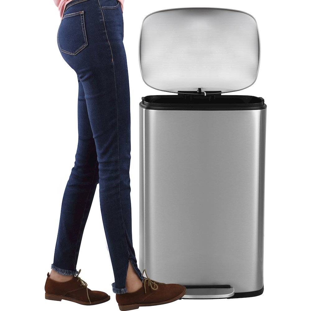 Connor Rectangular Trash Can With Soft-Close Lid And Mini Trash Can. Picture 7