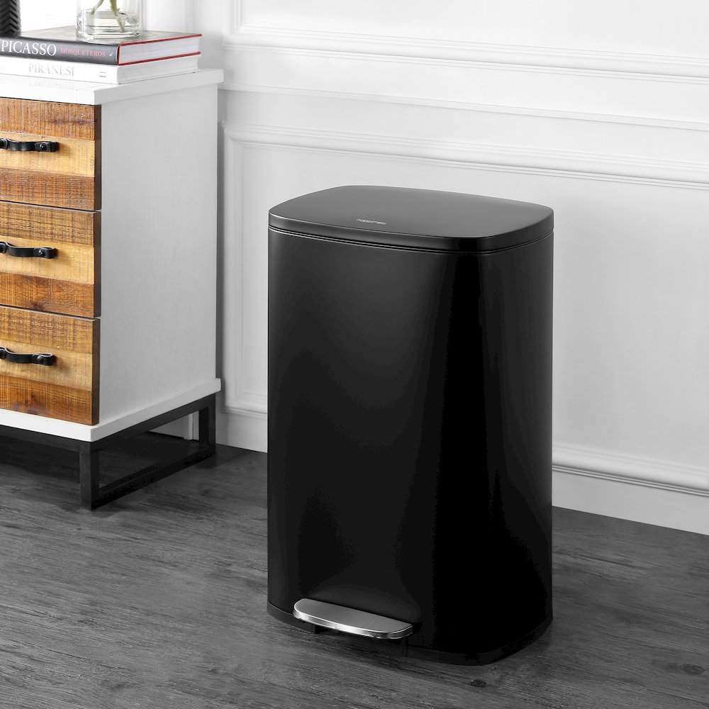Connor Rectangular Trash Can With Soft-Close Lid And Mini Trash Can. Picture 1