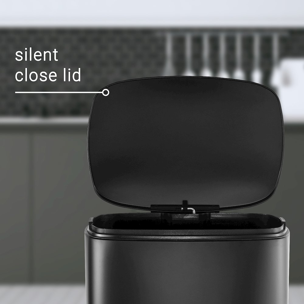 Connor Rectangular Trash Can With Soft-Close Lid And Mini Trash Can. Picture 11
