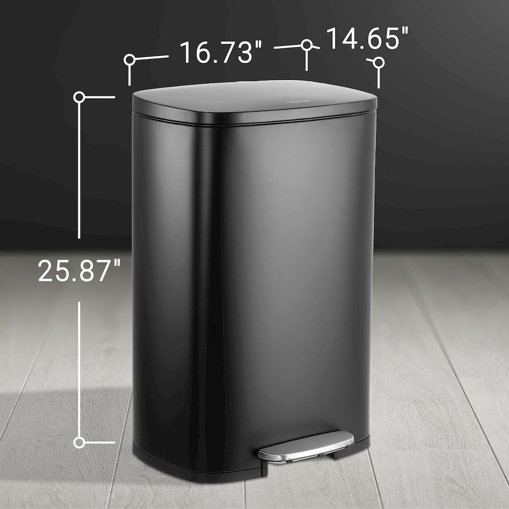 Connor Rectangular Trash Can With Soft-Close Lid And Mini Trash Can. Picture 13