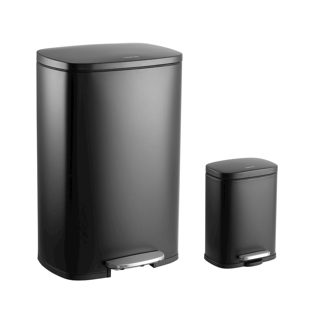 Connor Rectangular Trash Can With Soft-Close Lid And Mini Trash Can. Picture 3