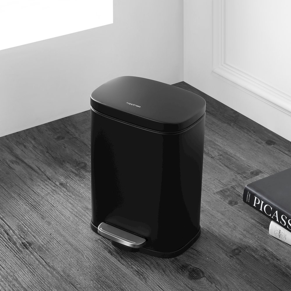 Connor Rectangular Trash Can With Soft-Close Lid And Mini Trash Can. Picture 2