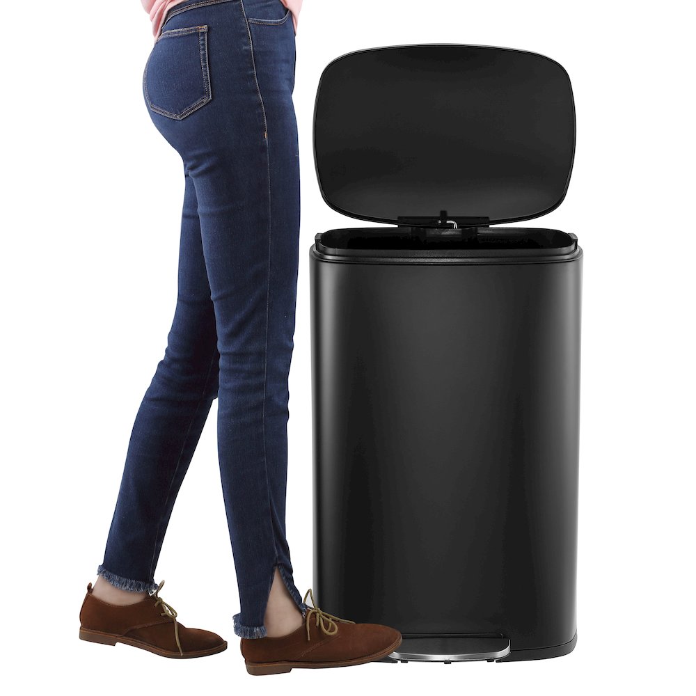 Connor Rectangular Trash Can With Soft-Close Lid And Mini Trash Can. Picture 7