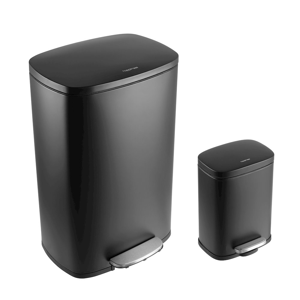 Connor Rectangular Trash Can With Soft-Close Lid And Mini Trash Can. Picture 4