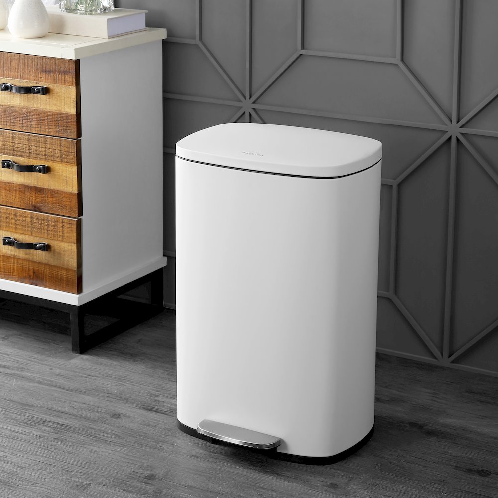 Connor Rectangular Trash Can With Soft-Close Lid And Mini Trash Can. Picture 1