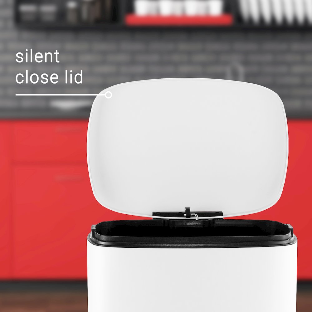 Connor Rectangular Trash Can With Soft-Close Lid And Mini Trash Can. Picture 11