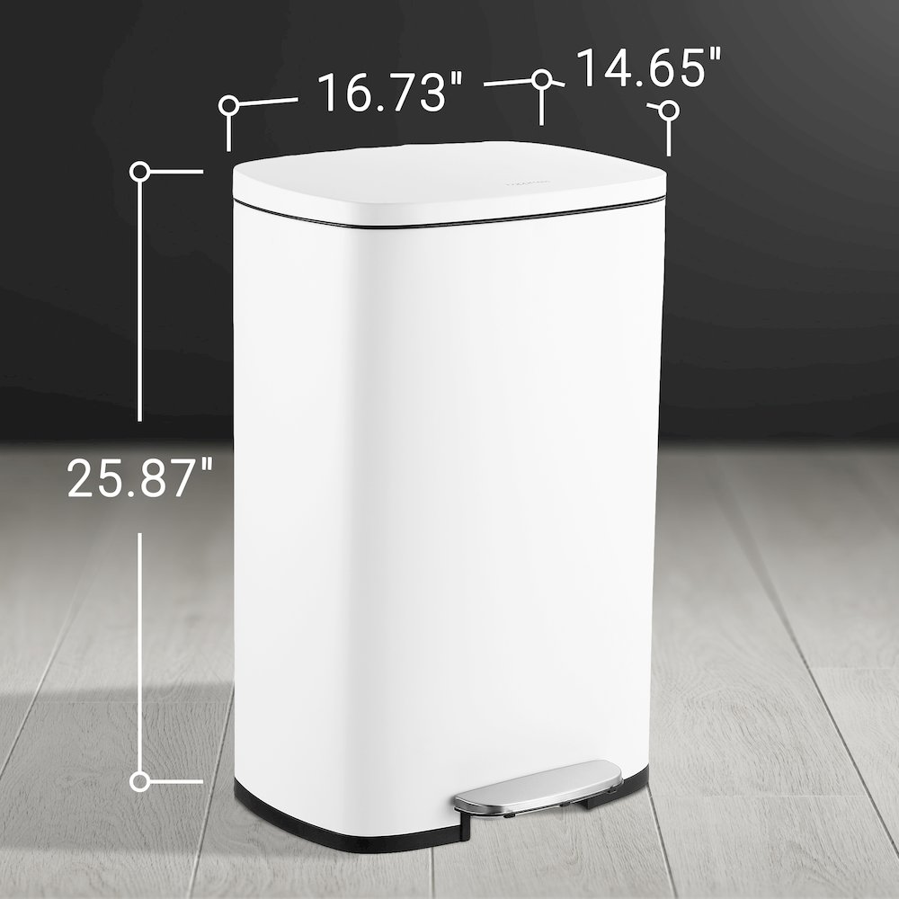 Connor Rectangular Trash Can With Soft-Close Lid And Mini Trash Can. Picture 13