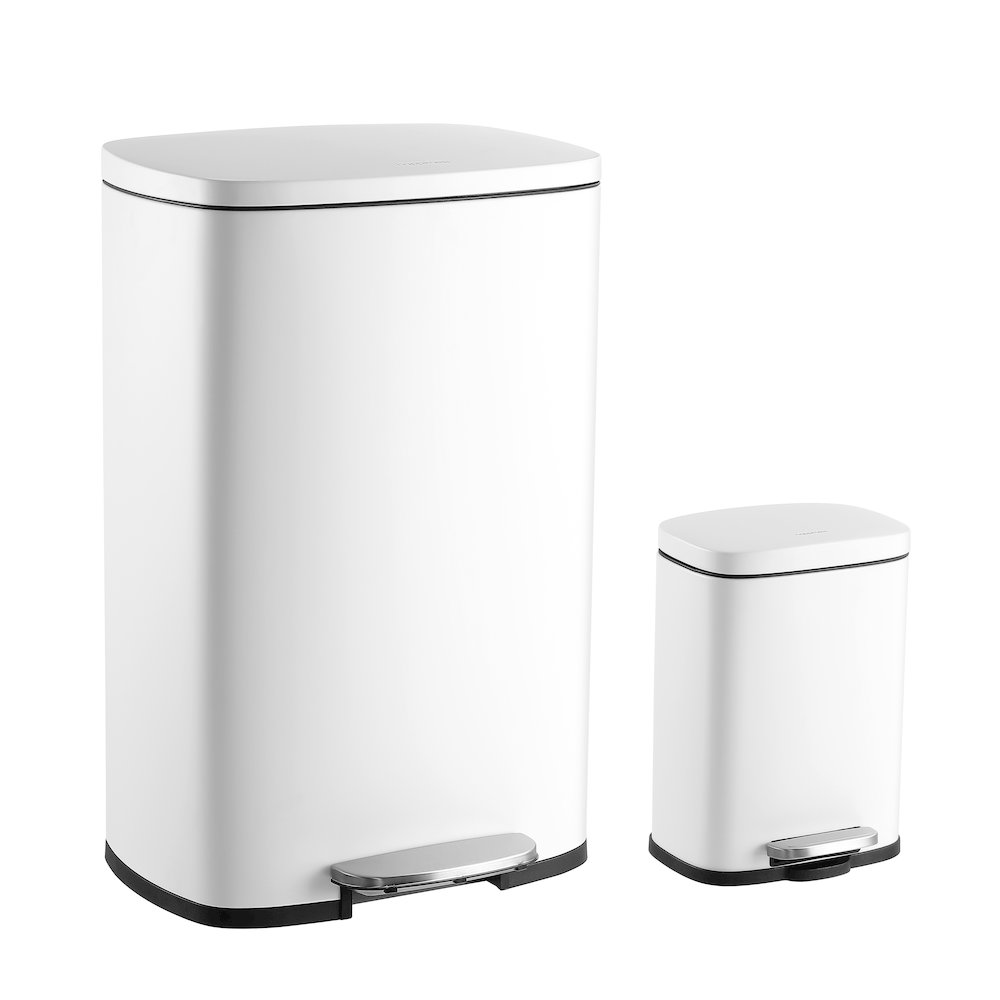 Connor Rectangular Trash Can With Soft-Close Lid And Mini Trash Can. Picture 3