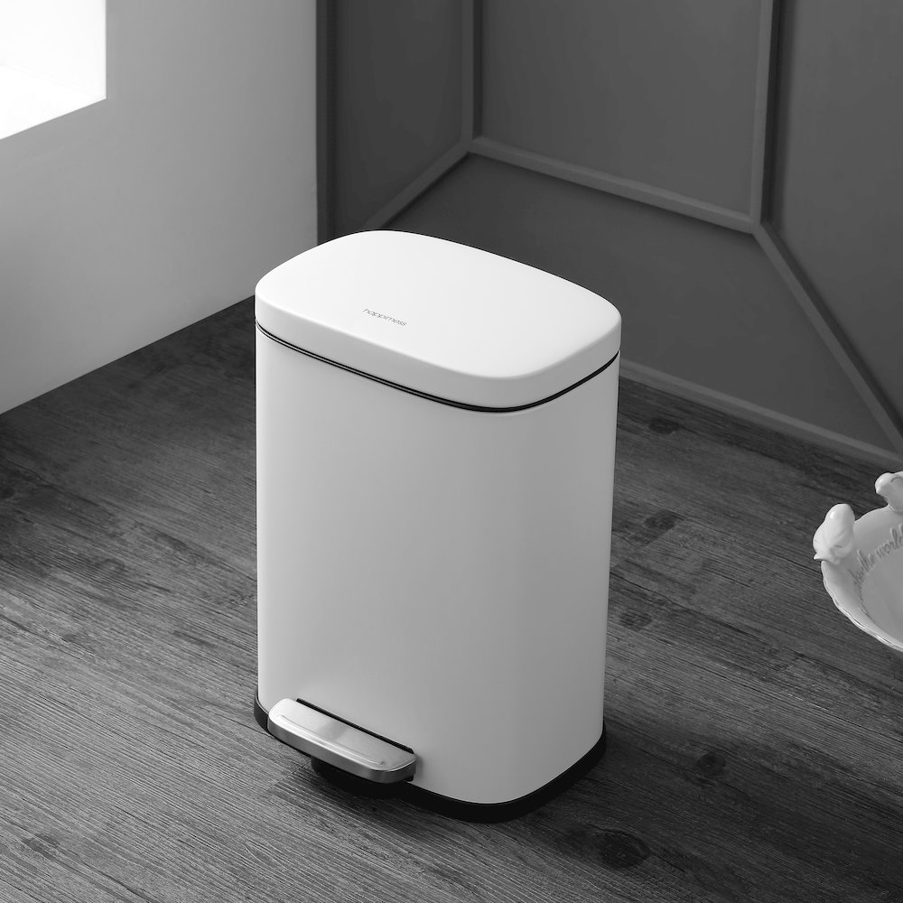 Connor Rectangular Trash Can With Soft-Close Lid And Mini Trash Can. Picture 2