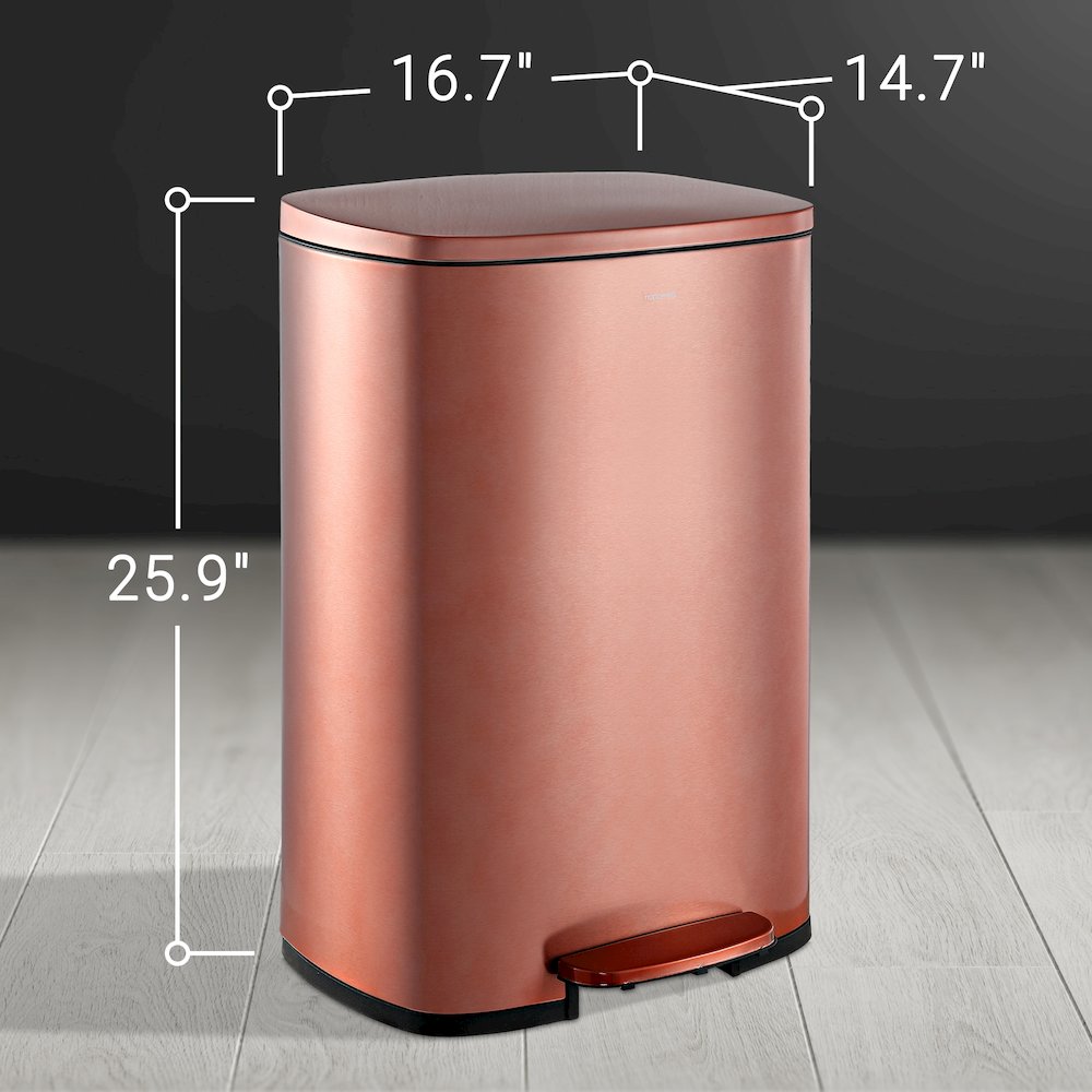 Connor Rectangular Trash Can With Soft-Close Lid And Mini Trash Can. Picture 12