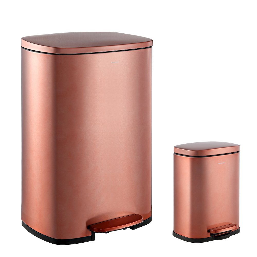 Connor Rectangular Trash Can With Soft-Close Lid And Mini Trash Can. Picture 3
